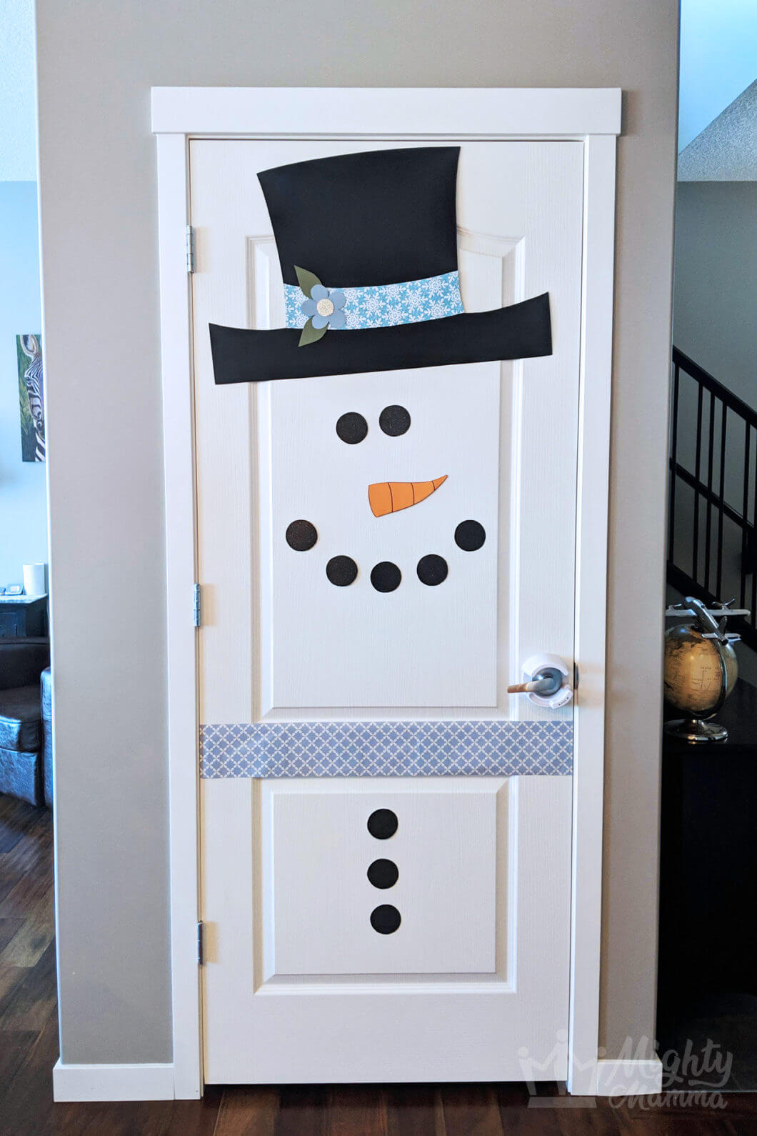 winter snowman door craft